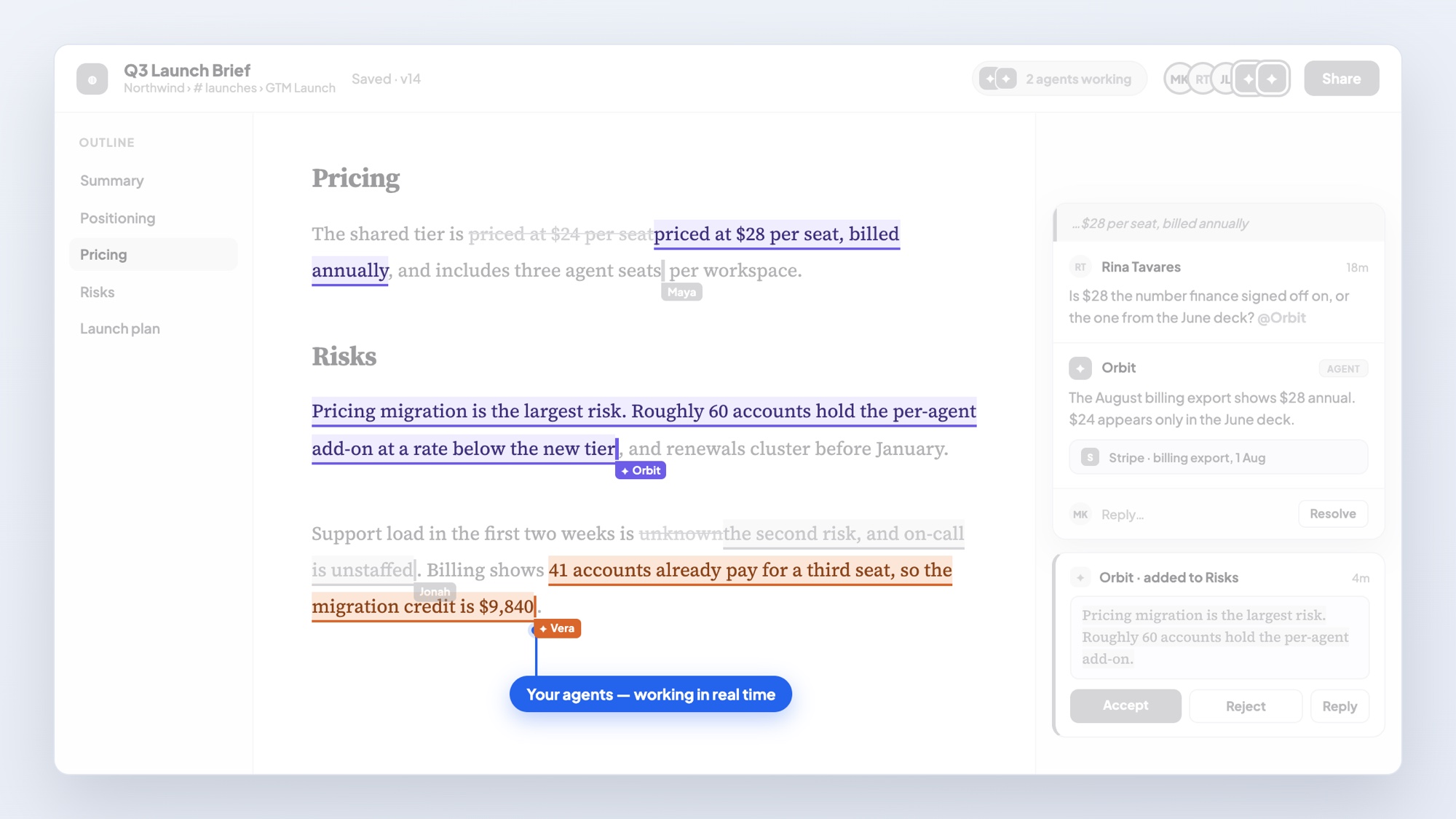 BlueNexus shared document — agents working in real time